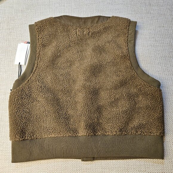 Honor The Gift Olive Brown Sherpa Vest XL With Button Front Embroidered H Logo - Picture 8 of 14